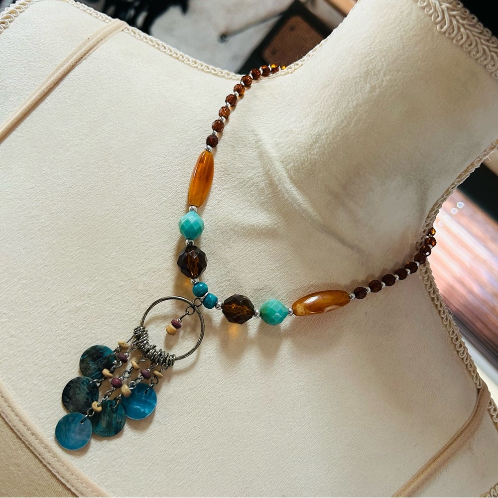 Handcrafted repurpose southwest style beaded necklace